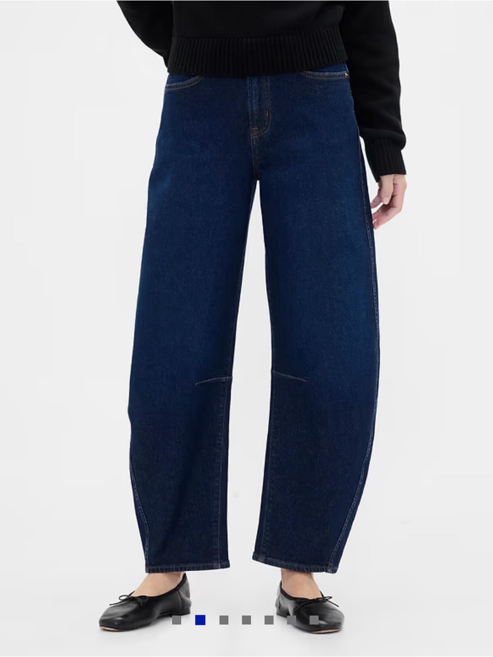 GAP High-Rise dark wash barrel leg Jeans